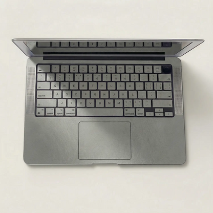 Classic Gray Hibiscus Embossed Leather MacBook Skin