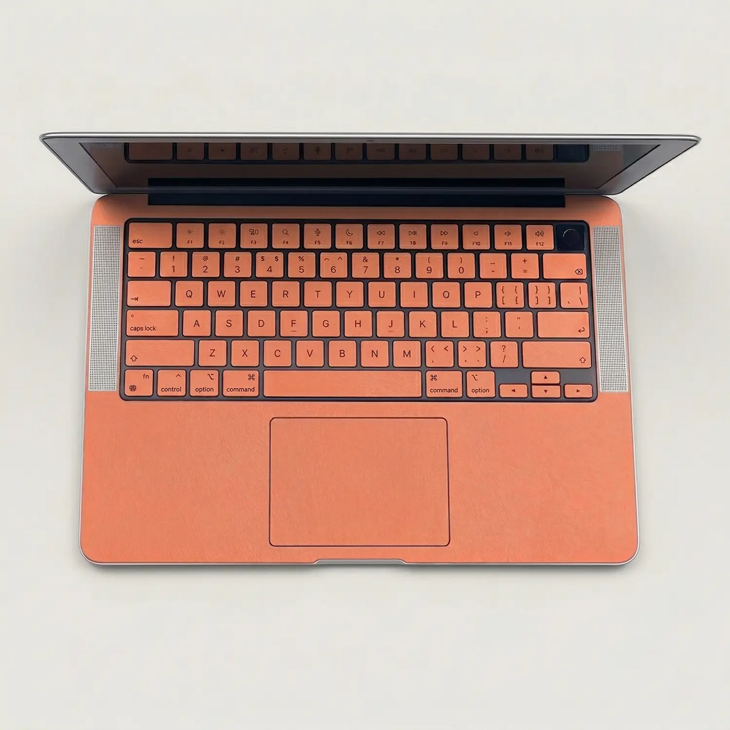 Sunset Orange Hibiscus Embossed Leather MacBook Skin