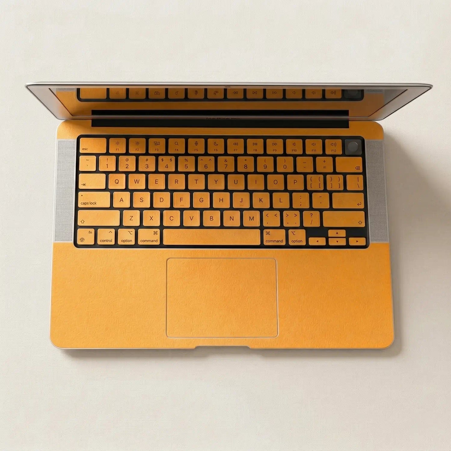Sunny Yellow Hibiscus Embossed Leather MacBook Skin