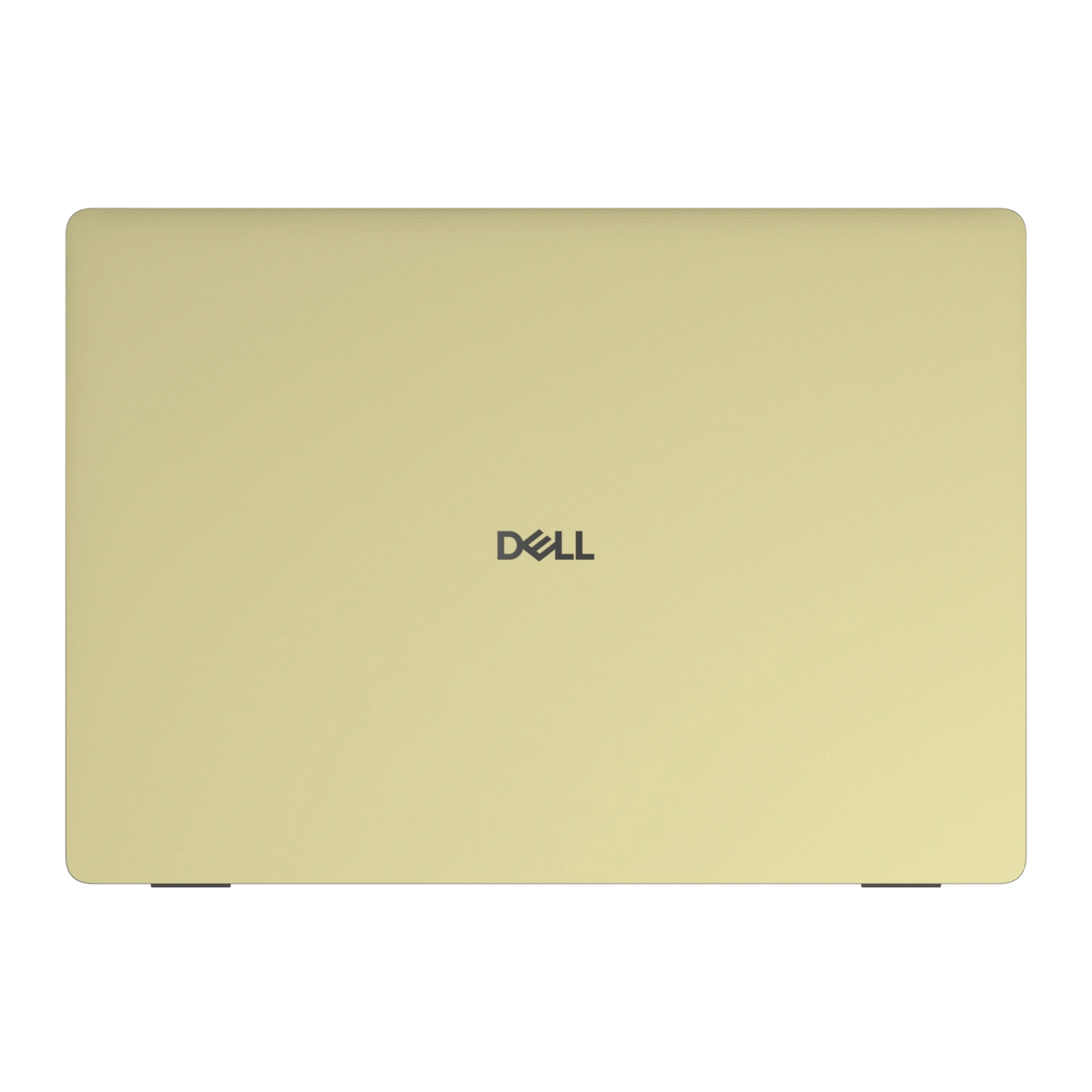 Champagne Gold plain synthetic leather Dell business laptop skin, a-face view. Rendered on Dell Pro 16 PC16250; exact cuts follow the selected model and coverage.