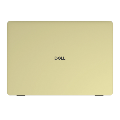 Champagne Gold plain synthetic leather Dell business laptop skin, sku-a view. Rendered on Dell Pro 16 PC16250; exact cuts follow the selected model and coverage.