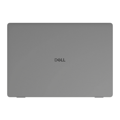 Original Gray plain synthetic leather Dell business laptop skin, a-face view. Rendered on Dell Pro 16 PC16250; exact cuts follow the selected model and coverage.