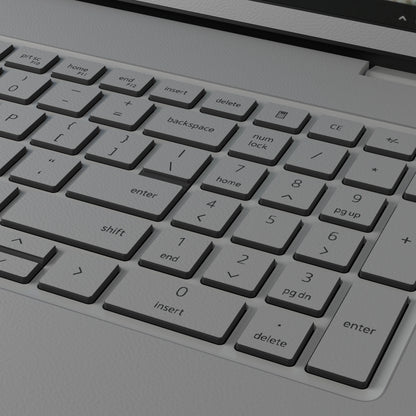 Original Gray plain synthetic leather Dell business laptop skin, macro view. Rendered on Dell Pro 16 PC16250; exact cuts follow the selected model and coverage.
