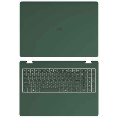Original Green plain synthetic leather Dell business laptop skin, sku-ac view. Rendered on Dell Pro 16 PC16250; exact cuts follow the selected model and coverage.