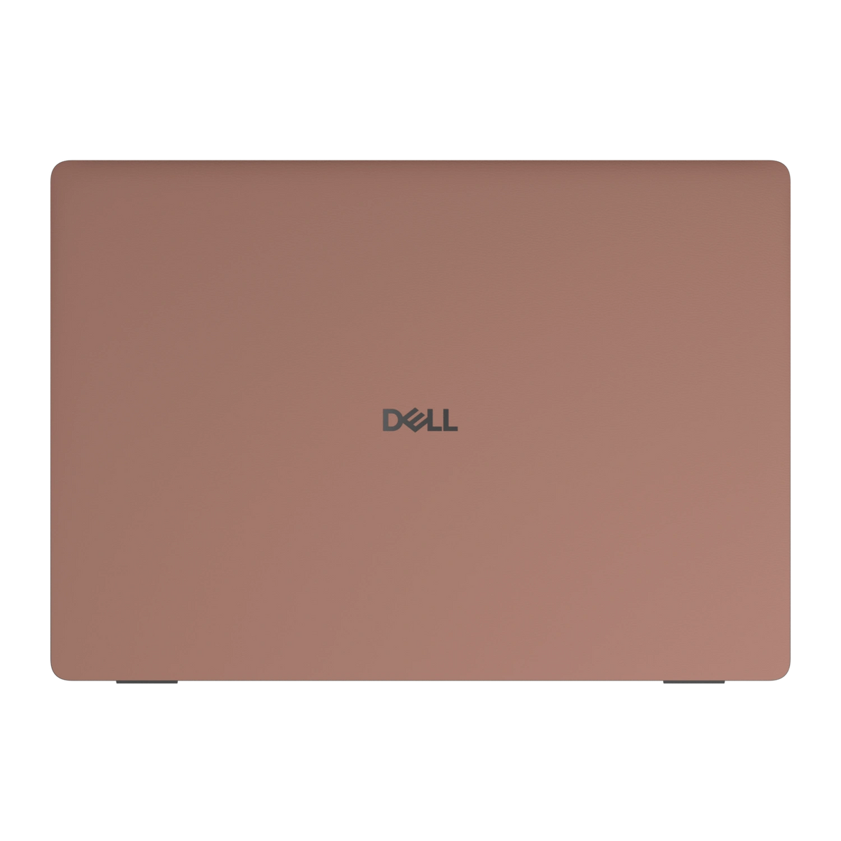 Qingcha Brown plain synthetic leather Dell business laptop skin, top lid (A) view. Rendered on Dell Pro 16 PC16250; exact cuts follow the selected model and coverage.