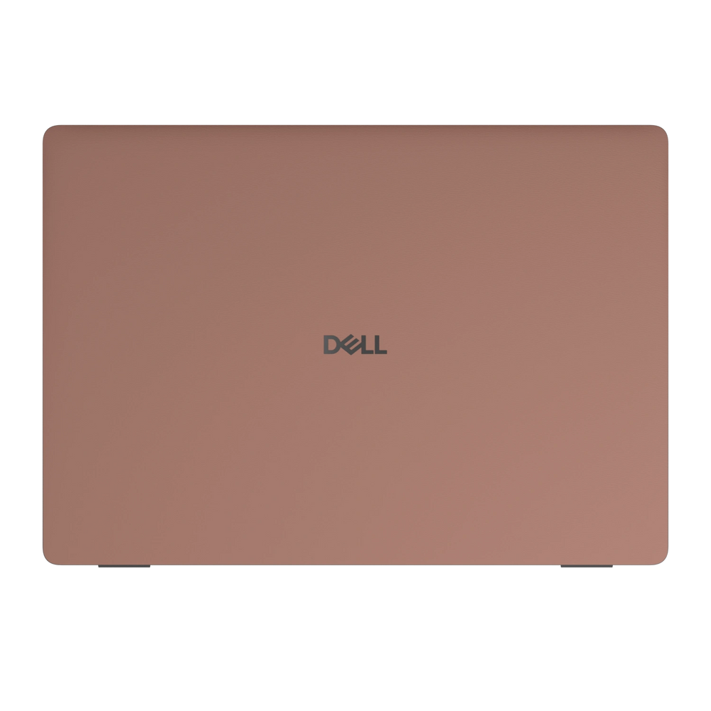 Qingcha Brown plain synthetic leather Dell business laptop skin, sku-a view. Rendered on Dell Pro 16 PC16250; exact cuts follow the selected model and coverage.