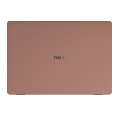 Qingcha Brown plain synthetic leather Dell business laptop skin, sku-a view. Rendered on Dell Pro 16 PC16250; exact cuts follow the selected model and coverage.
