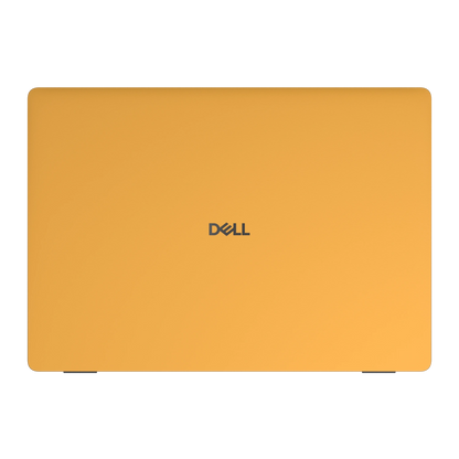Wutong Yellow plain synthetic leather Dell business laptop skin, a-face view. Rendered on Dell Pro 16 PC16250; exact cuts follow the selected model and coverage.
