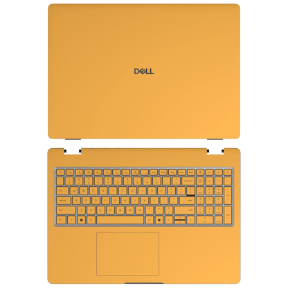 Wutong Yellow plain synthetic leather Dell business laptop skin, sku-ac view. Rendered on Dell Pro 16 PC16250; exact cuts follow the selected model and coverage.