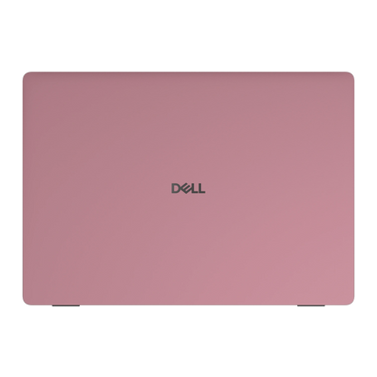 Yiren Pink plain synthetic leather Dell business laptop skin, a-face view. Rendered on Dell Pro 16 PC16250; exact cuts follow the selected model and coverage.
