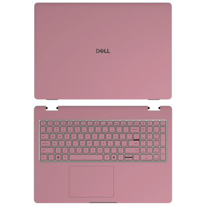 Yiren Pink plain synthetic leather Dell business laptop skin, sku-ac view. Rendered on Dell Pro 16 PC16250; exact cuts follow the selected model and coverage.