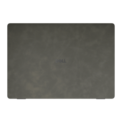 Dark Gray scrub-textured synthetic leather Dell business laptop skin, a face view. Rendered on Dell Pro 16 PC16250 as a reference; exact cut layout follows the selected model and coverage.