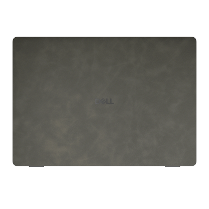 Dark Gray scrub-textured synthetic leather Dell business laptop skin, sku a view. Rendered on Dell Pro 16 PC16250 as a reference; exact cut layout follows the selected model and coverage.