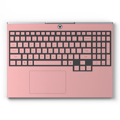 Dwantran Hibiscus Lenovo laptop skin in Blush Pink, showing a top view of the keyboard area on a white background.