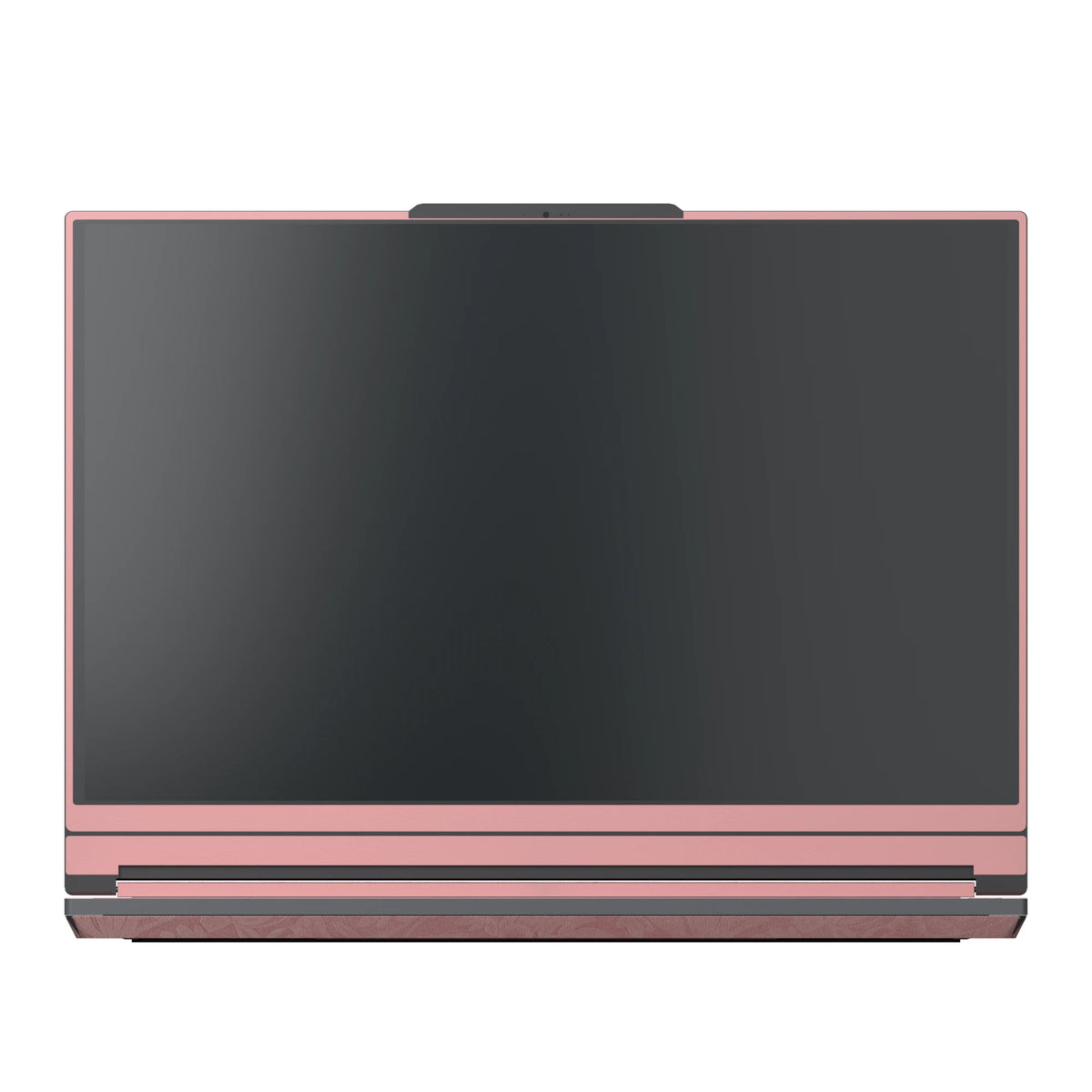Dwantran Hibiscus Lenovo laptop skin in Blush Pink, showing a front view of the screen bezel on a white background.