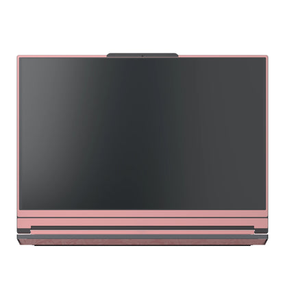 Dwantran Hibiscus Lenovo laptop skin in Blush Pink, showing a front view of the screen bezel on a white background.