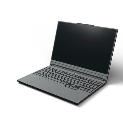 Dwantran Hibiscus Lenovo laptop skin in Classic Gray, showing an oblique view of the keyboard area on a white background.