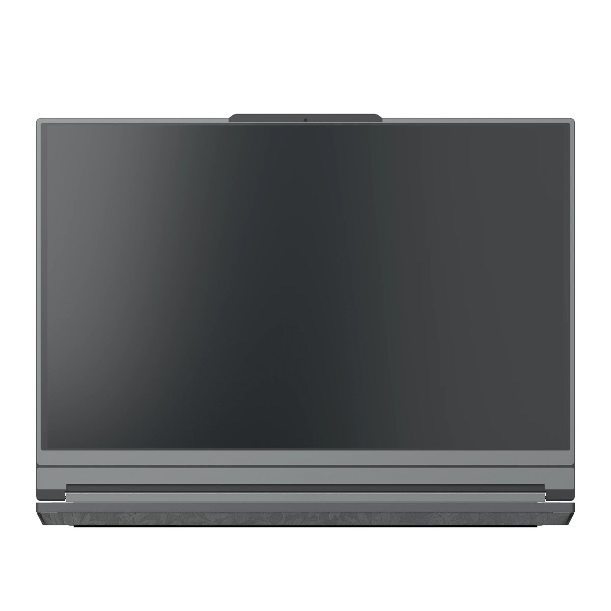 Dwantran Hibiscus Lenovo laptop skin in Classic Gray, showing a front view of the screen bezel on a white background.