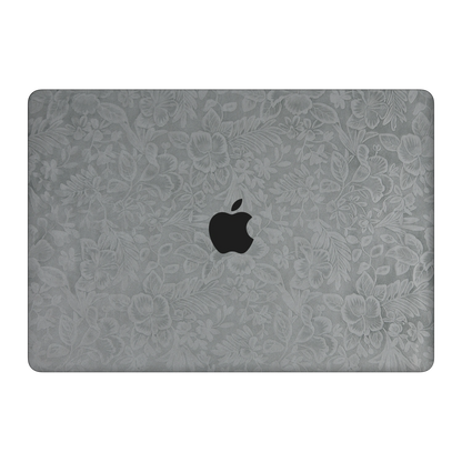 Classic Gray Hibiscus synthetic leather: Top lid (A) material illustration. Rendered on Air 15.3-inch M3-M5 as shared Air/Pro/Neo material reference; exact cutouts follow selected model.