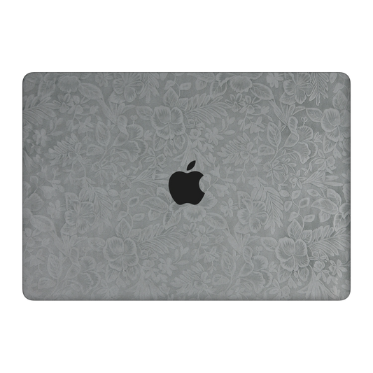 Classic Gray Hibiscus synthetic leather: Top lid (A) material illustration. Rendered on Air 15.3-inch M3-M5 as shared Air/Pro/Neo material reference; exact cutouts follow selected model.