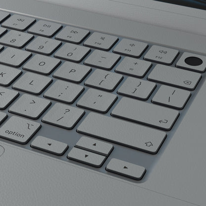 Classic Gray Hibiscus synthetic leather: Full-frame synthetic leather texture and material close-up. Rendered on Air 15.3-inch M3-M5 as shared Air/Pro/Neo material reference; exact cutouts follow selected model.