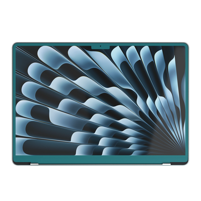 Tropical Teal Hibiscus synthetic leather: Screen-edge (B) material illustration. This render does not establish B availability for Air M3-M5; those ABCD variants remain out of stock. Rendered on Air15.3 M3-M5 as a shared material reference for Air, Pro and Neo; actual cutouts follow the selected model.