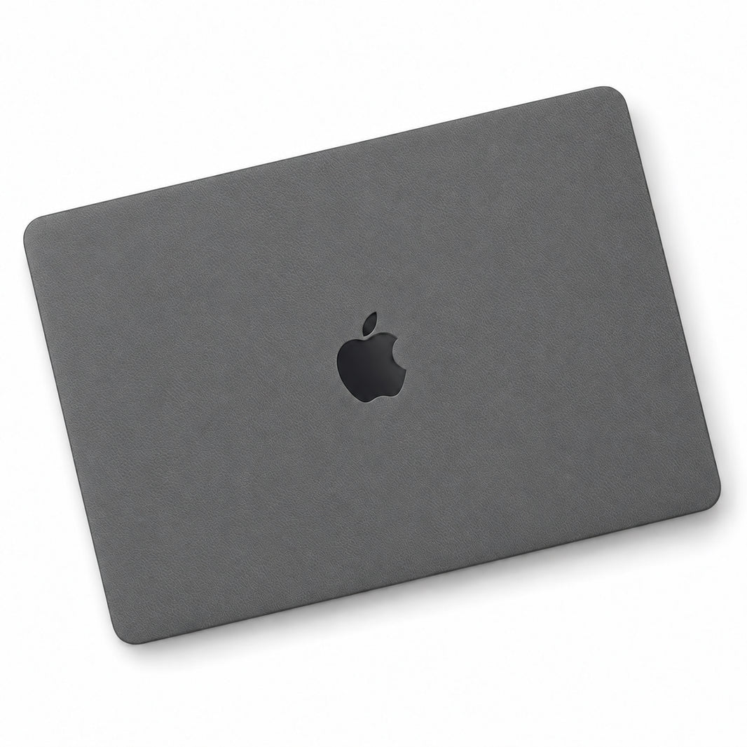 Dark Gray synthetic leather MacBook skin illustration: lid only.