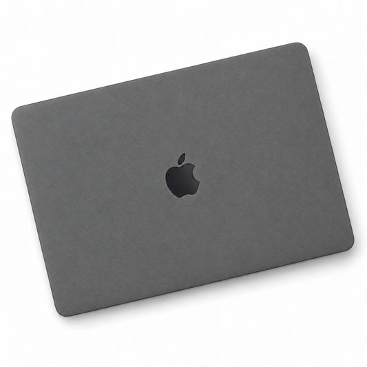 Dark Gray synthetic leather MacBook skin illustration: lid only.
